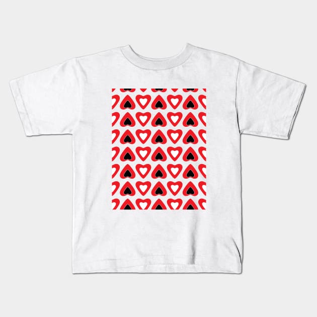 A Love Pattern of Hearts Kids T-Shirt by Spirit-Dragon